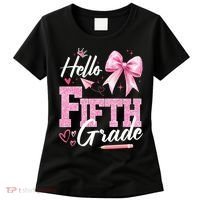 Hello Fifth 5th Grade First Day Of School Coquette Teacher Women's T-Shirt thumb 0