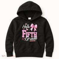 Hello Fifth 5th Grade First Day Of School Coquette Teacher Kids Hoodie thumb 0