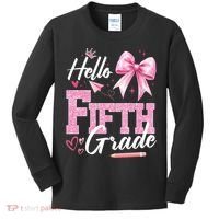 Hello Fifth 5th Grade First Day Of School Coquette Teacher Kids Long Sleeve Shirt thumb 0