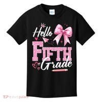 Hello Fifth 5th Grade First Day Of School Coquette Teacher Kids T-Shirt thumb 0