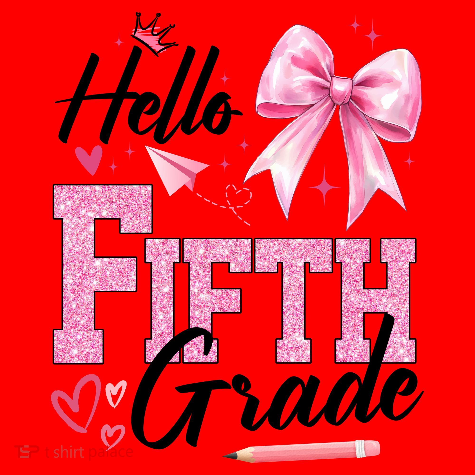 Hello Fifth 5th Grade First Day Of School Coquette Teacher Santa Hat