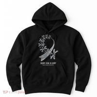 Hope For A Cure Brain Cancer Awareness Cancer Support Gray Ribbon Hoodie thumb 0