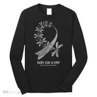 Hope For A Cure Brain Cancer Awareness Cancer Support Gray Ribbon Long Sleeve Shirt thumb 0