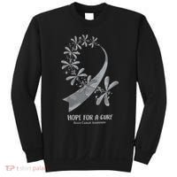 Hope For A Cure Brain Cancer Awareness Cancer Support Gray Ribbon Sweatshirt thumb 0