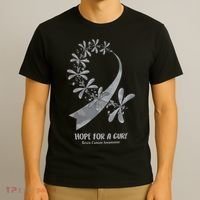 Hope For A Cure Brain Cancer Awareness Cancer Support Gray Ribbon T-Shirt thumb 3