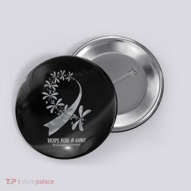 Hope For A Cure Brain Cancer Awareness Cancer Support Gray Ribbon Button