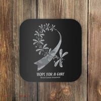Hope For A Cure Brain Cancer Awareness Cancer Support Gray Ribbon Coaster thumb 0