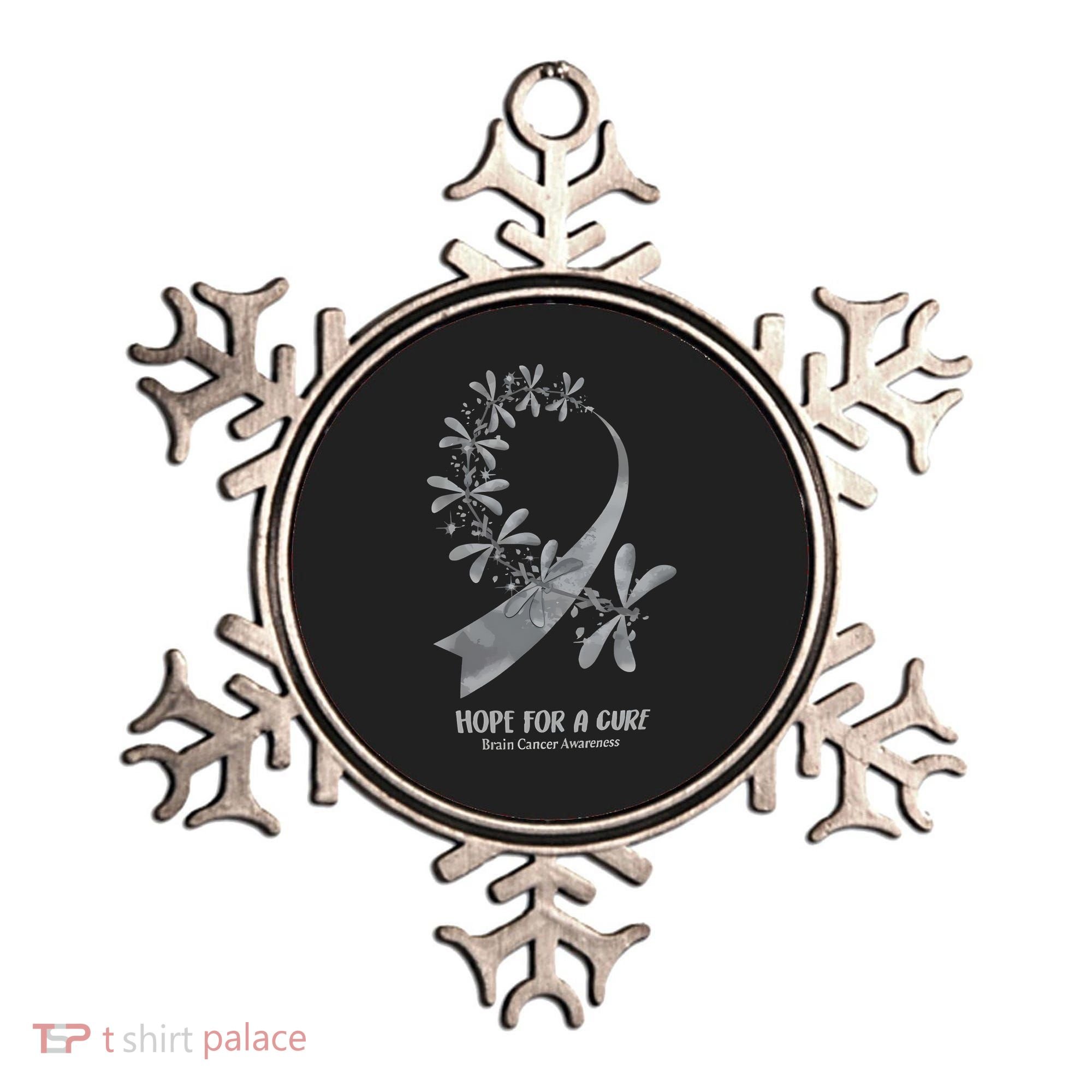 Hope For A Cure Brain Cancer Awareness Cancer Support Gray Ribbon Ornament