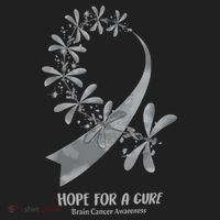 Hope For A Cure Brain Cancer Awareness Cancer Support Gray Ribbon Hat thumb 2