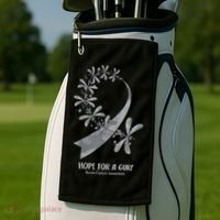 Hope For A Cure Brain Cancer Awareness Cancer Support Gray Ribbon Golf Towel thumb 2