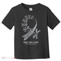 Hope For A Cure Brain Cancer Awareness Cancer Support Gray Ribbon Toddler T-Shirt thumb 0