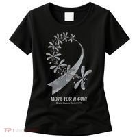 Hope For A Cure Brain Cancer Awareness Cancer Support Gray Ribbon Women's T-Shirt thumb 0