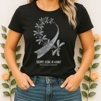 Hope For A Cure Brain Cancer Awareness Cancer Support Gray Ribbon Women's T-Shirt thumb 2