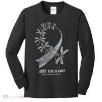 Hope For A Cure Brain Cancer Awareness Cancer Support Gray Ribbon Kids Long Sleeve Shirt thumb 0