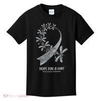 Hope For A Cure Brain Cancer Awareness Cancer Support Gray Ribbon Kids T-Shirt thumb 0