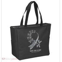 Hope For A Cure Brain Cancer Awareness Cancer Support Gray Ribbon Tote Bag thumb 2