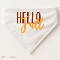 Hello Fall Autumn Lover USA-Made Doggie Bandana thumb 0