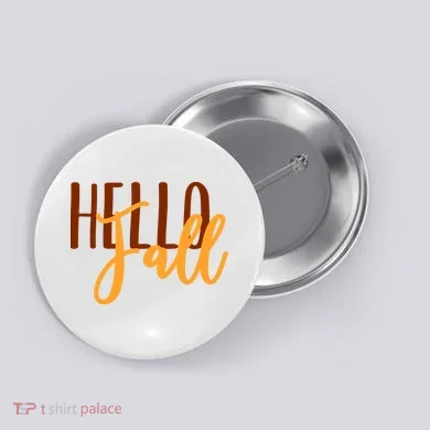 Hello Fall Autumn Lover Button