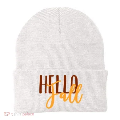 Hello Fall Autumn Lover Beanie