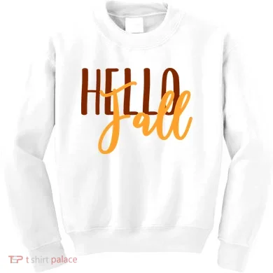 Hello Fall Autumn Lover Kids Sweatshirt