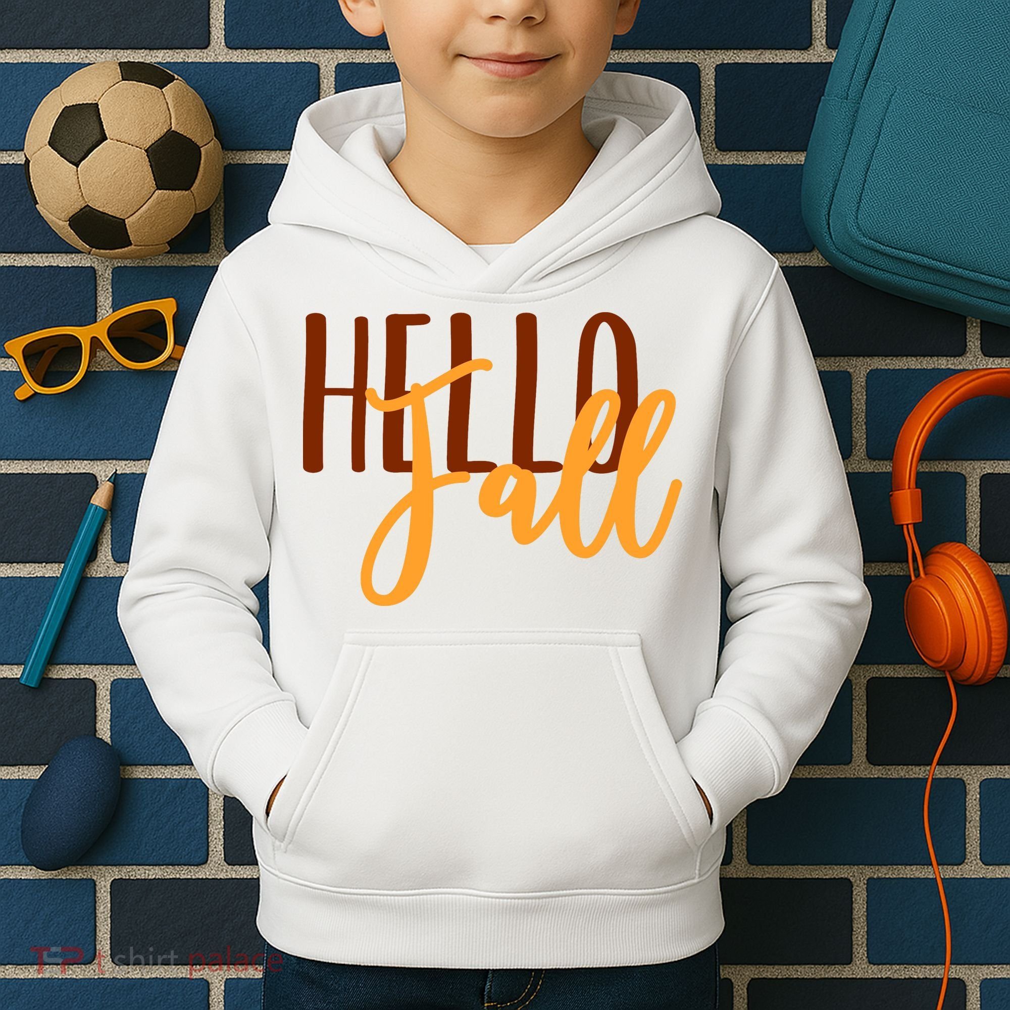 Hello Fall Autumn Lover Kids Hoodie