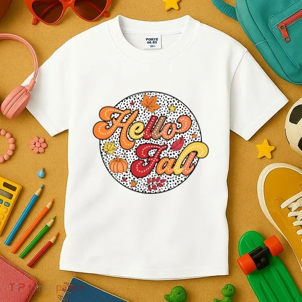 Hello Fall Autumn Season Lover Kids T-Shirt