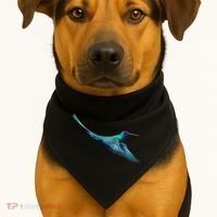 Hummingbird From A Splash USA-Made Doggie Bandana thumb 1