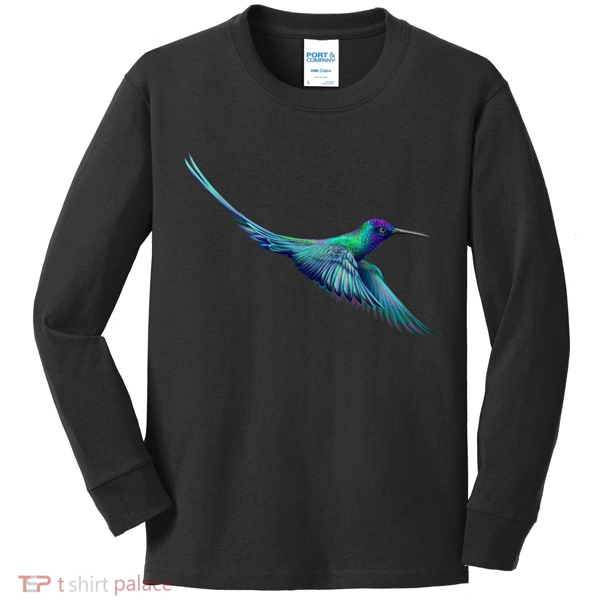 Hummingbird From A Splash Kids Long Sleeve Shirt