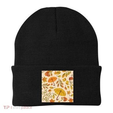 Hello Fall Autumn Season Beanie