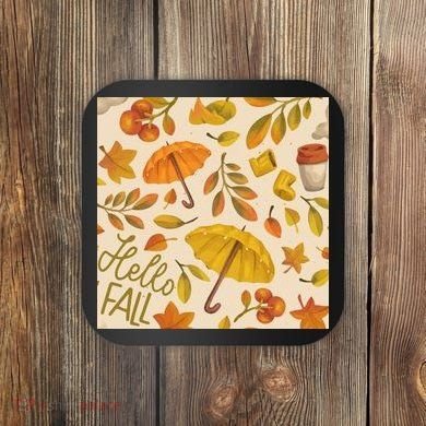 Hello Fall Autumn Season Coaster