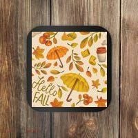 Hello Fall Autumn Season Coaster thumb 0