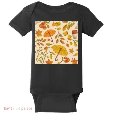 Hello Fall Autumn Season Baby Bodysuit
