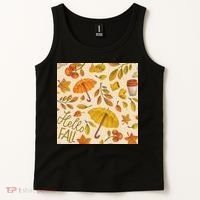 Hello Fall Autumn Season Tank Top thumb 2