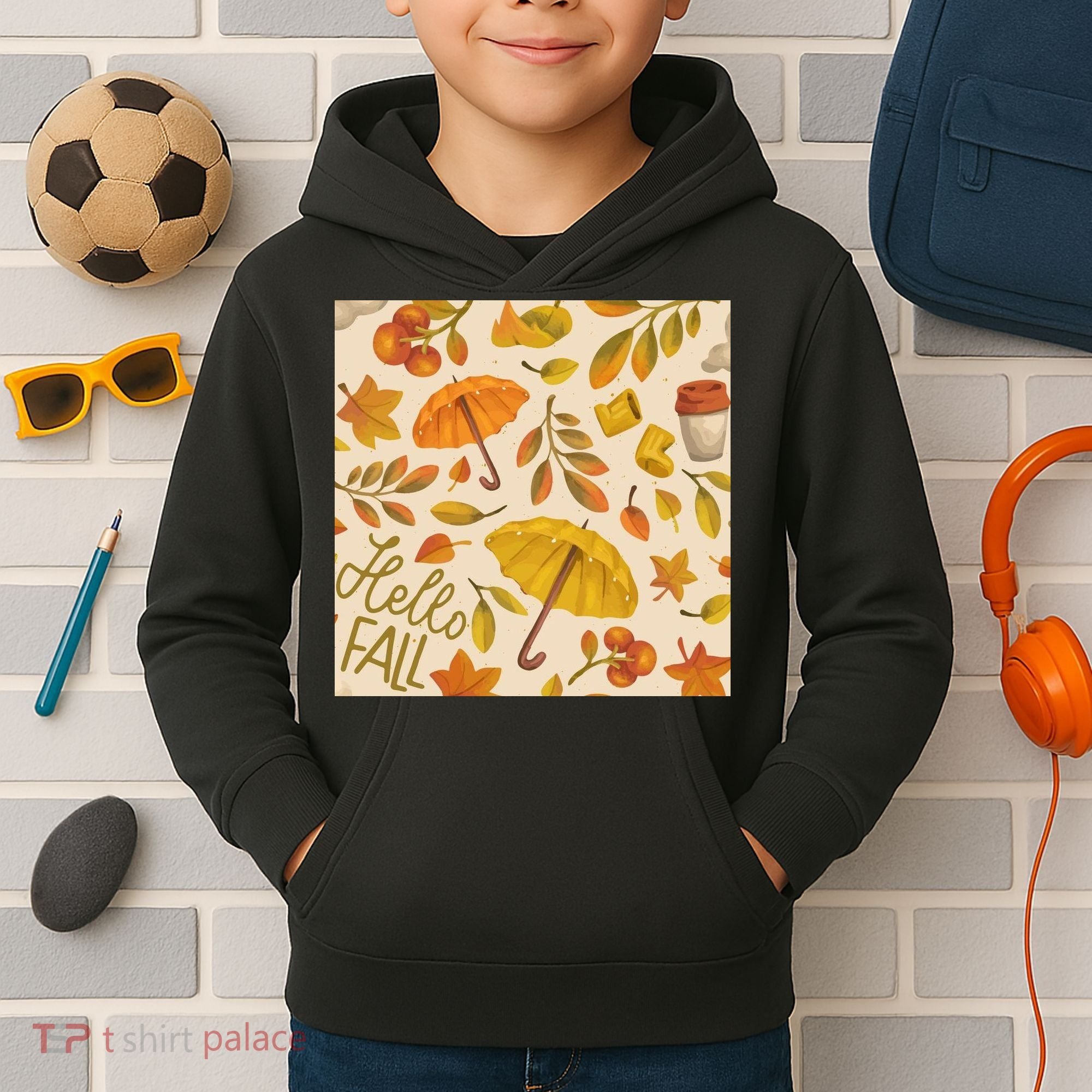 Hello Fall Autumn Season Kids Hoodie