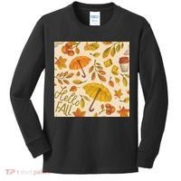 Hello Fall Autumn Season Kids Long Sleeve Shirt thumb 0