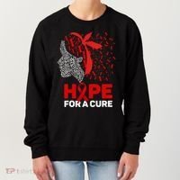 Hope For A Cure Red Ribbon National Hiv Awareness Month Women's Sweatshirt thumb 0