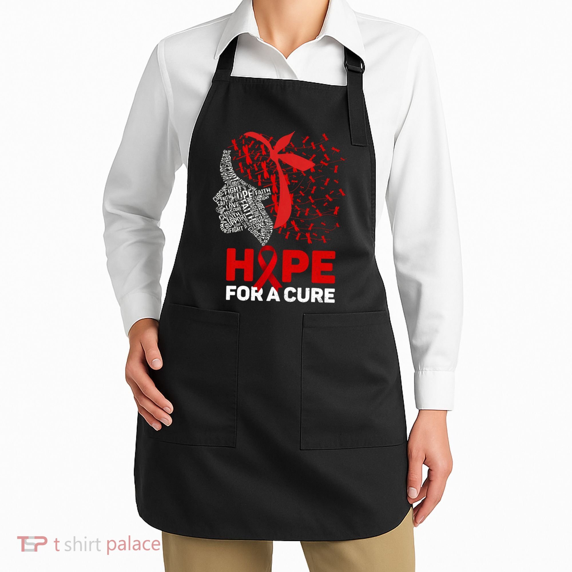 Hope For A Cure Red Ribbon National Hiv Awareness Month Apron