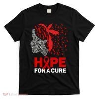 Hope For A Cure Red Ribbon National Hiv Awareness Month T-Shirt thumb 0