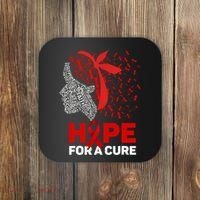 Hope For A Cure Red Ribbon National Hiv Awareness Month Coaster thumb 0