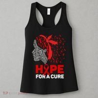 Hope For A Cure Red Ribbon National Hiv Awareness Month Women's Tank Top thumb 3