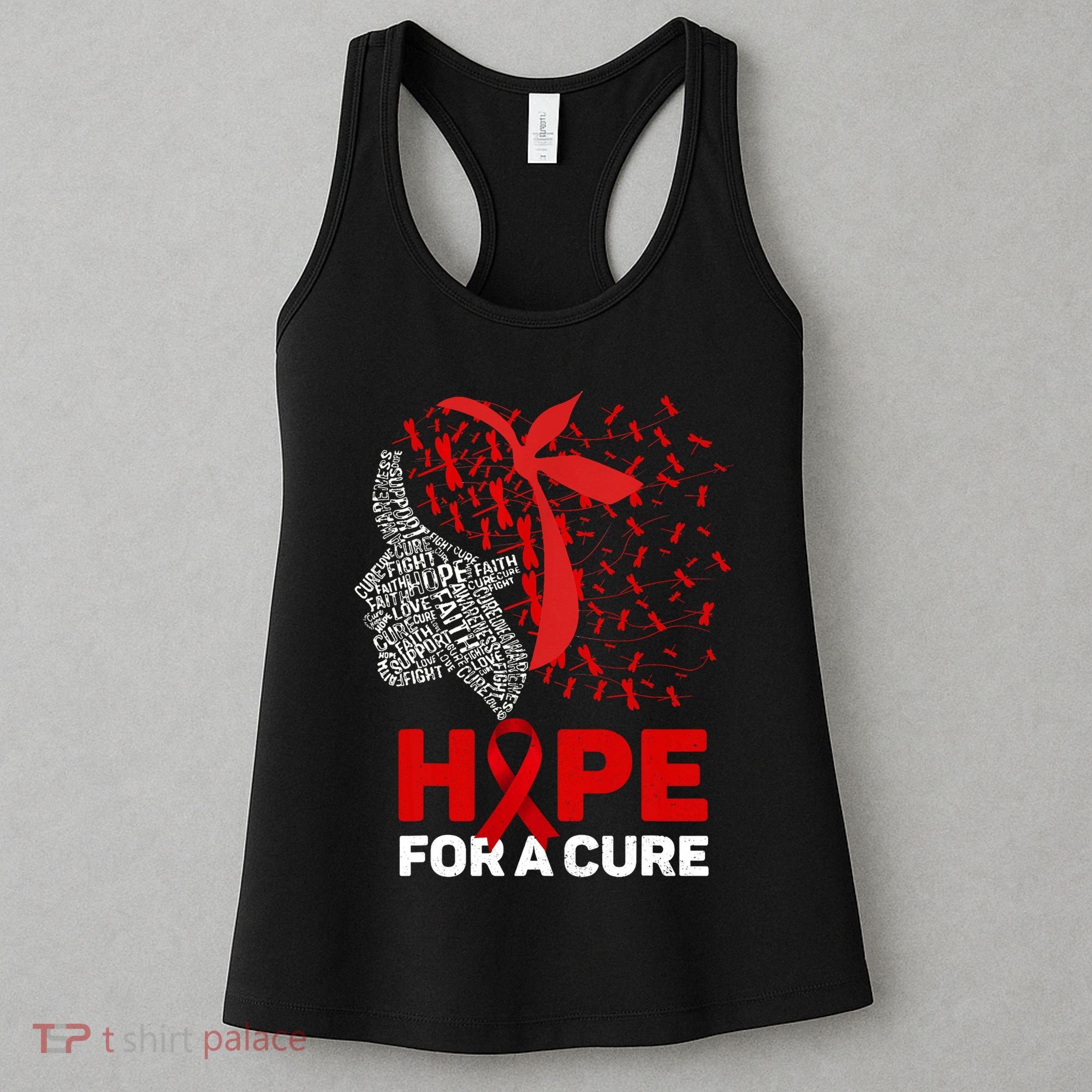 Hope For A Cure Red Ribbon National Hiv Awareness Month Women's Tank Top
