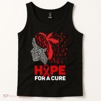 Hope For A Cure Red Ribbon National Hiv Awareness Month Tank Top thumb 2