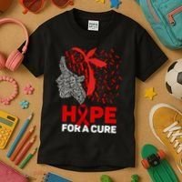 Hope For A Cure Red Ribbon National Hiv Awareness Month Kids T-Shirt thumb 3