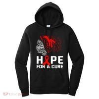 Hope For A Cure National Hiv Awareness Month Red Ribbon Gift Women's Hoodie thumb 0