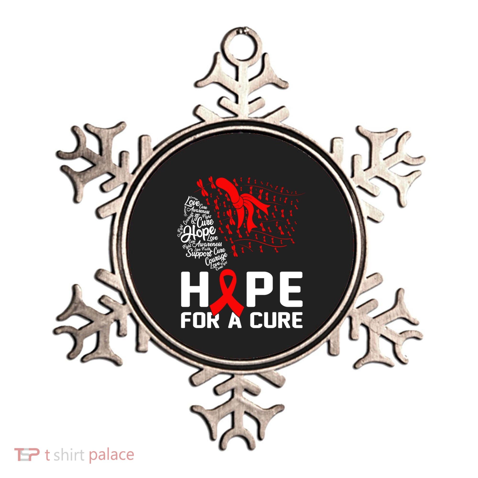 Hope For A Cure National Hiv Awareness Month Red Ribbon Gift Ornament