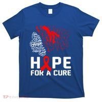 Hope For A Cure National Hiv Awareness Month Red Ribbon Gift T-Shirt thumb 0