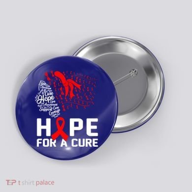 Hope For A Cure National Hiv Awareness Month Red Ribbon Gift Button