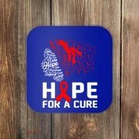 Hope For A Cure National Hiv Awareness Month Red Ribbon Gift Coaster thumb 0