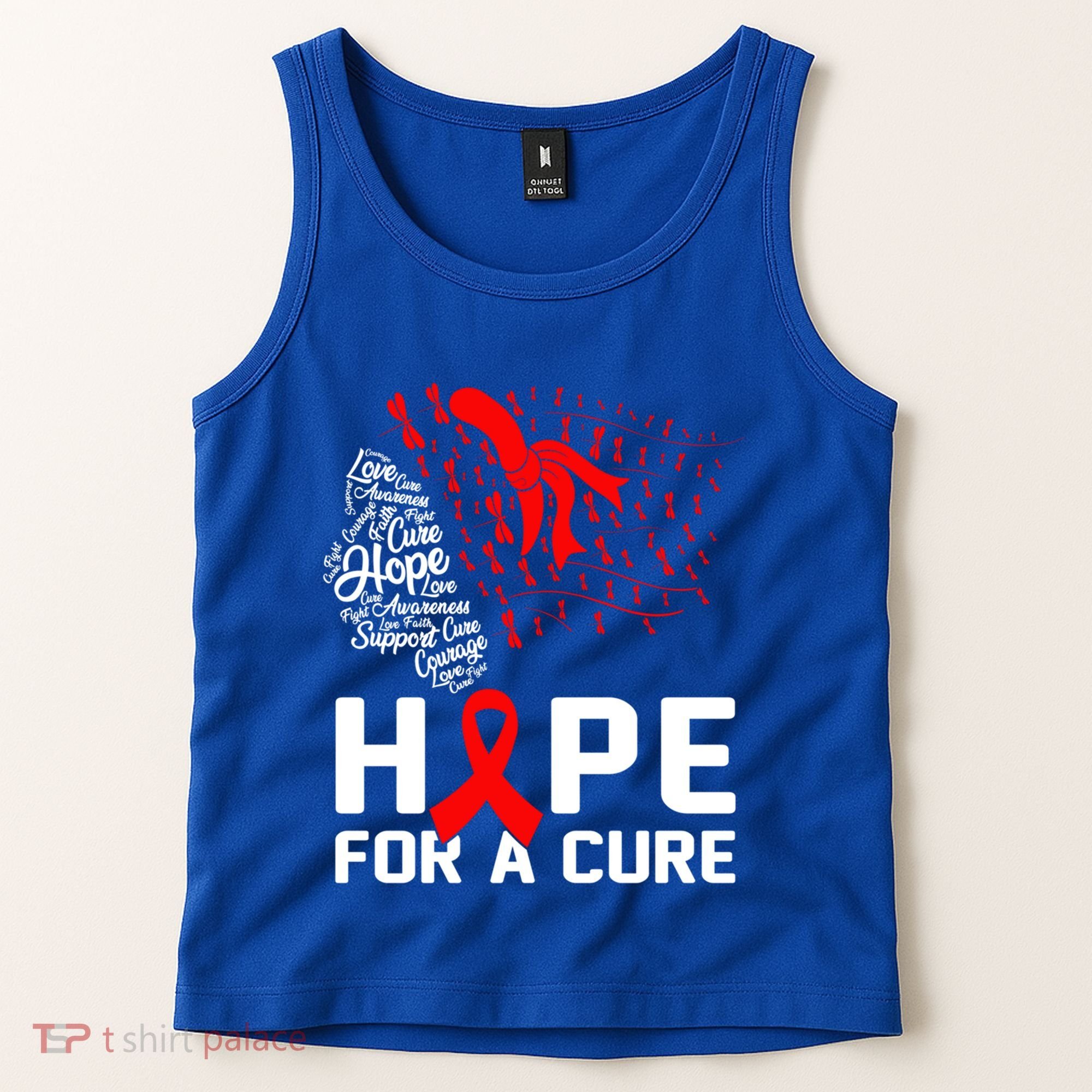 Hope For A Cure National Hiv Awareness Month Red Ribbon Gift Tank Top