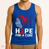 Hope For A Cure National Hiv Awareness Month Red Ribbon Gift Tank Top thumb 3